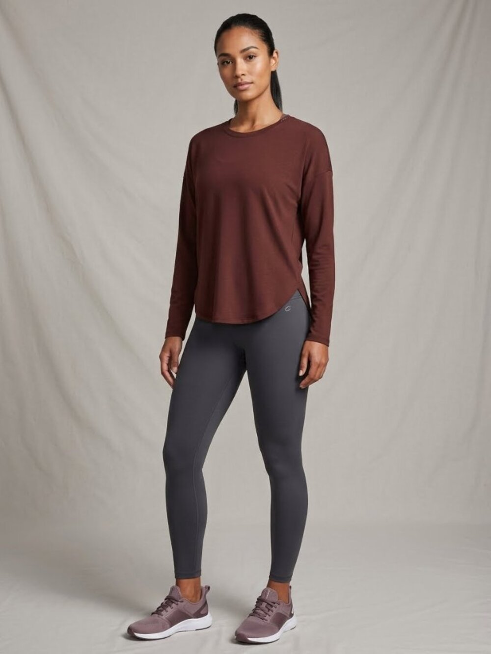 NWT Calia Women's Relaxed Long-Sleeve Tee Merlot Size L.